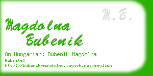 magdolna bubenik business card